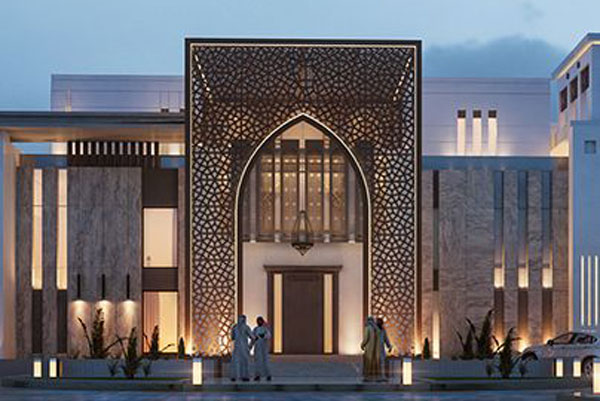طراحی ورودی ساختمان با الهام از معماری عربی