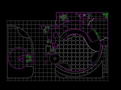 پلان موزه گوگنهایم مخصوص اجرا در اتوکد