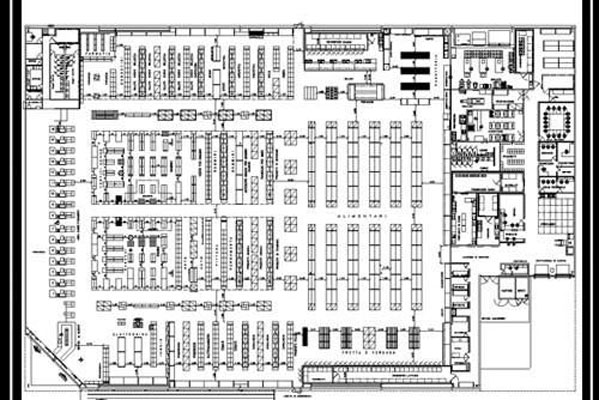 نمونه طراحی پلان هایپرمارکت ها